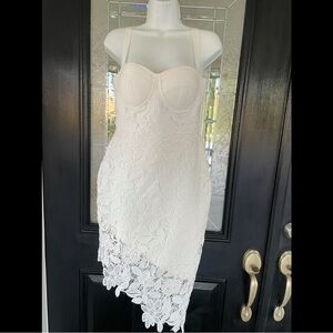 Luxe White Lace Mini Dress